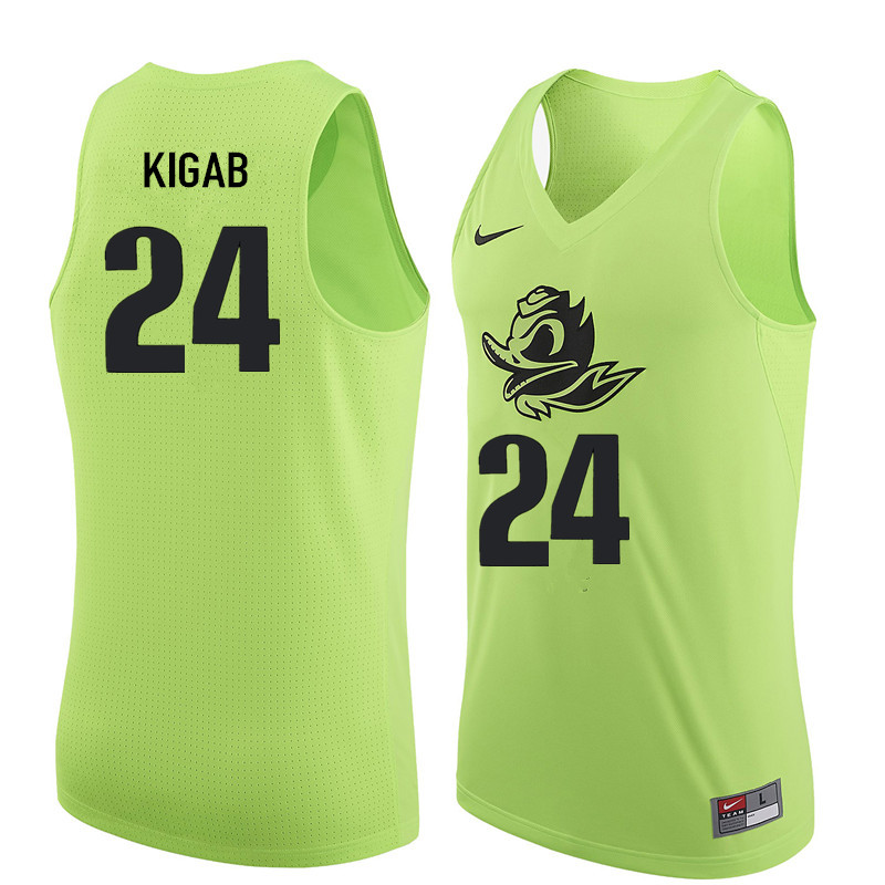 Men #24 Abu Kigab Oregon Ducks College Basketball Jerseys Sale-Electric Green - Click Image to Close